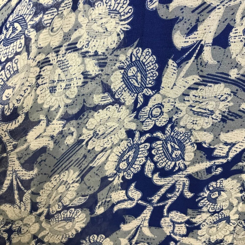 CAbi floral dress 2 piece midi length blue white flowy sleeveless beachy coastal - Picture 4 of 6
